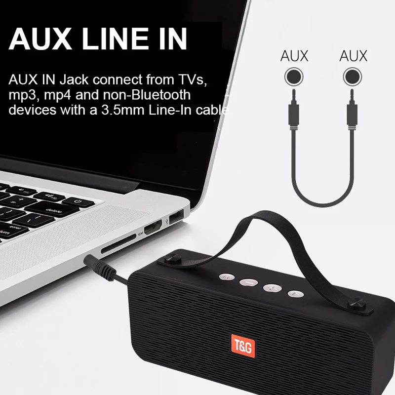 

Bluetooth Speaker Rectangular Soundbar Portable Outdoor High Definition Heavy Bass Music Player Wireless FM Radio TF AUX