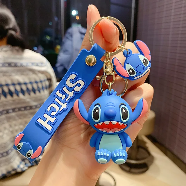 Disney Stitch Keychain Variety of Cartoon Lilo & Stitch Cute Doll Keyring Fashion Couple Bag Ornament Key Chain Car Pendant Gift 10