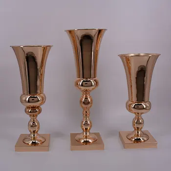 

New Wedding Props trophy Wrough Iron Plating Vase European Decoration Stage Hotel Flower Holder Party Favors decoration home
