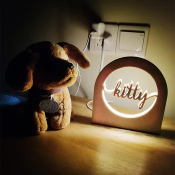 

Personalized Name Light Desk Lamp Wood LED Night Light with USB Plug Custom Birthday Gift Nursery Decoration