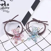 Детские аксессуары для волос в Корейском стиле; головной убор для маленьких девочек; повязка на голову с изображением медведя; лента для волос из нейлона; не повреждает