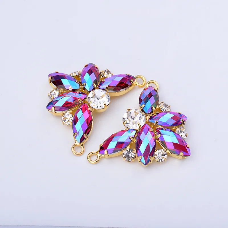 JUNAO-2pc-30-40mm-Sewing-Blue-AB-Flowers-Rhinestone-Gold-Metal-Claw-Crystal-Stones-Glass-Beads (4)