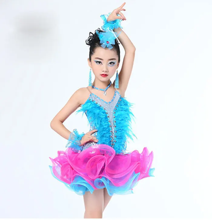 Джазовая танцевальная одежда для девочек, костюм для детей, современные костюмы для латинских танцев с блестками, вечерние платья для танцев, детское платье-пачка для танцев, одежда для девочек