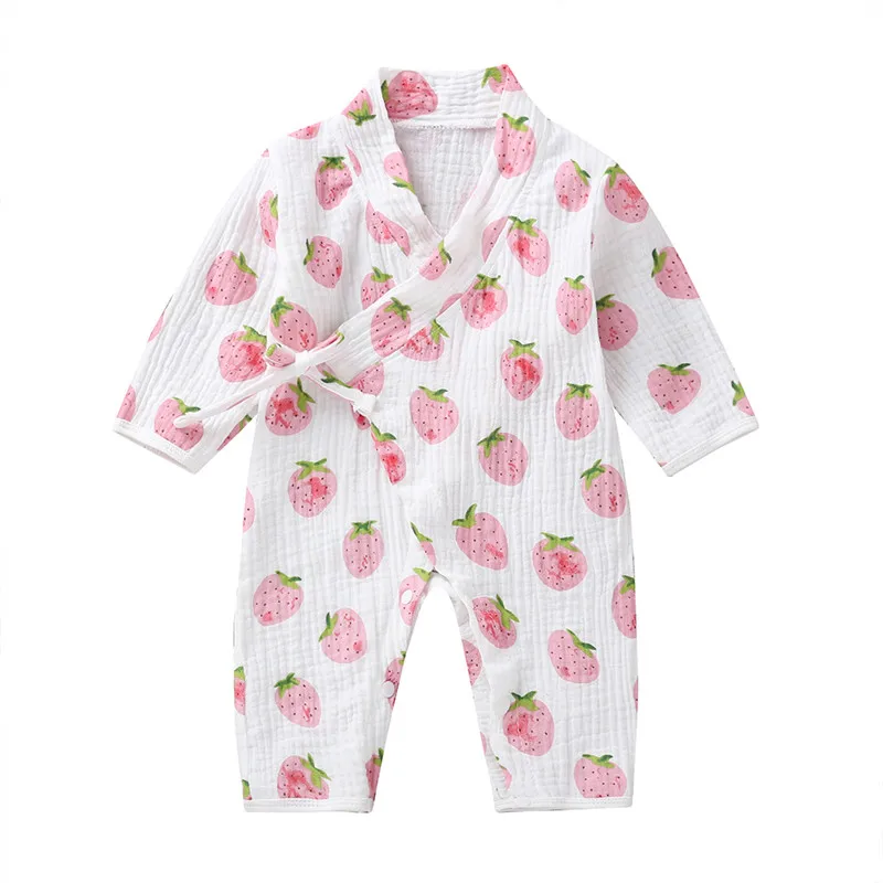 COSPOT Newborn Yarn Robe Kimono Jumpsuit Infantil Cartoon 100% Muslin Cotton Rompers Baby Boy Girl Clothes Sleepwear 2022 New 26 cheap baby bodysuits	
