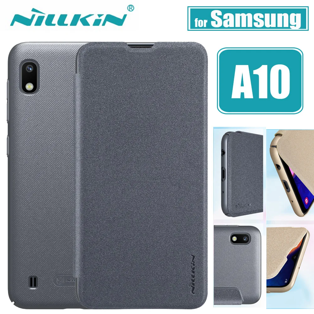 

Nilkin for Samsung Galaxy A10 Case Cover Nillkin Hard Plastic Leather Full Cover Flip Case Phone Back Case for Samsung A10 Shell