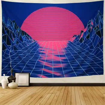 

Natural Scenery Mountain Sunset Tapestry Wall Hanging Bohemian Hippie Wall Tapestry Home Backdrop Art Decor Psychedelic Tapestry