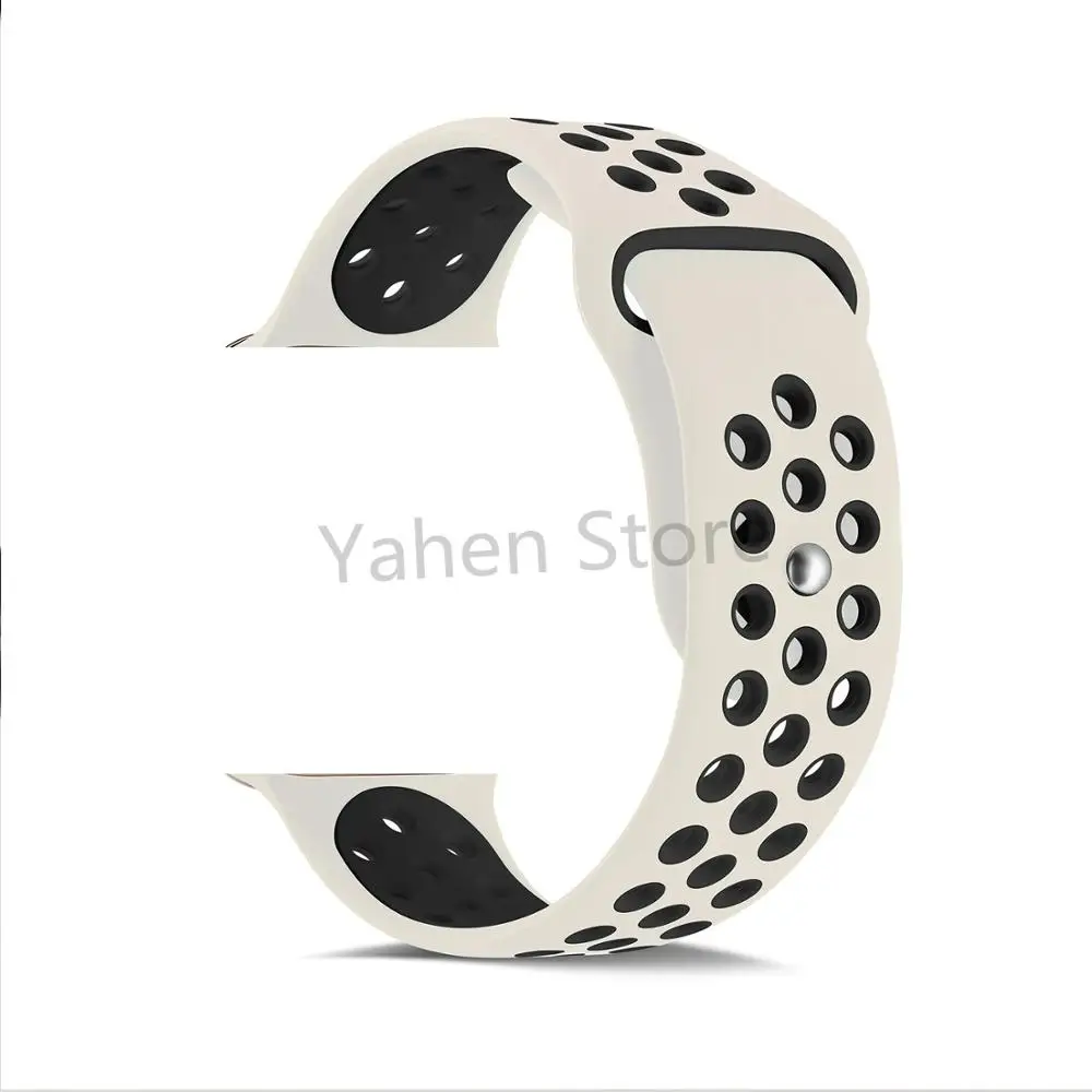 A15 rice-white black Силиконовый спортивный ремешок для iwo 8 11 12 6 7 сменный ремешок для часов 40 мм 44 мм для iwo8 iwo11 iwo12(не включает часы - Цвет: A15 rice-white black