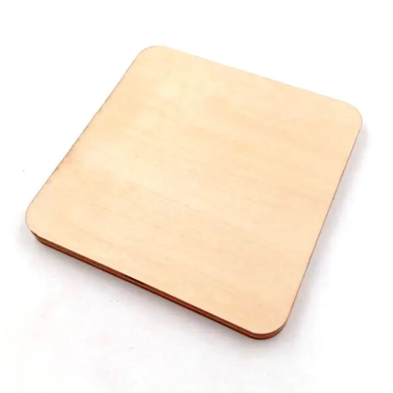 

10pcs Wooden Blank Plaque Square Wood Pieces Tags DIY Craft Pyrography Projects Games Scrapbooking Ornament 70mm 517E