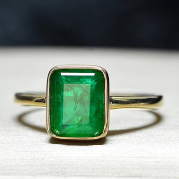 

Fashion Gold Color Emerald Rings for Women Vintage Real Silver 925 Ring Mens Jewelry Brand Anniversary Party Gift wholesale