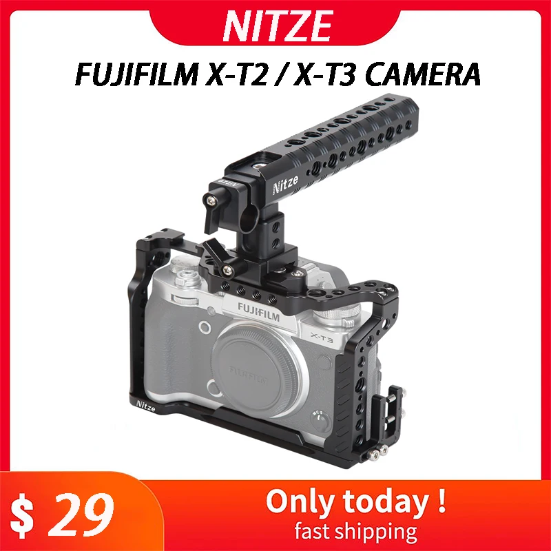 Nitze TP-XT3 Full Camera Cage for Fujifilm Fuji X-T2 X-T3 With HDMI Cable  Clamp