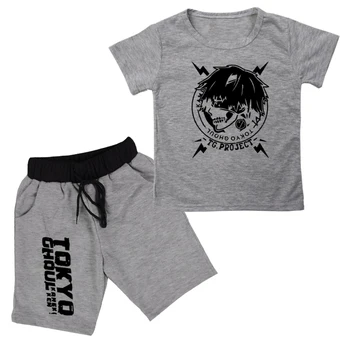 

Fashion Little Girl Boy Anime Tokyo Ghouls Children's Clothing Casual Sleeves Comfortable Popular T-shirt Shorts Suit Clothes