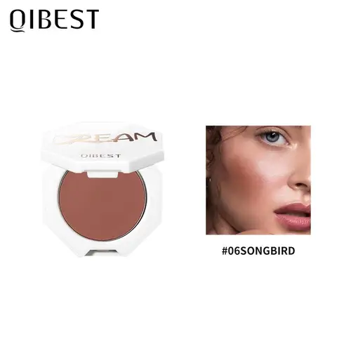QIBEST 얼굴 블러셔 윤곽 메이크업, 오래 지속되는 매트 메이크업, 내추럴 볼 윤곽 블러쉬, 얼굴 볼 브라이트닝 화장품 7