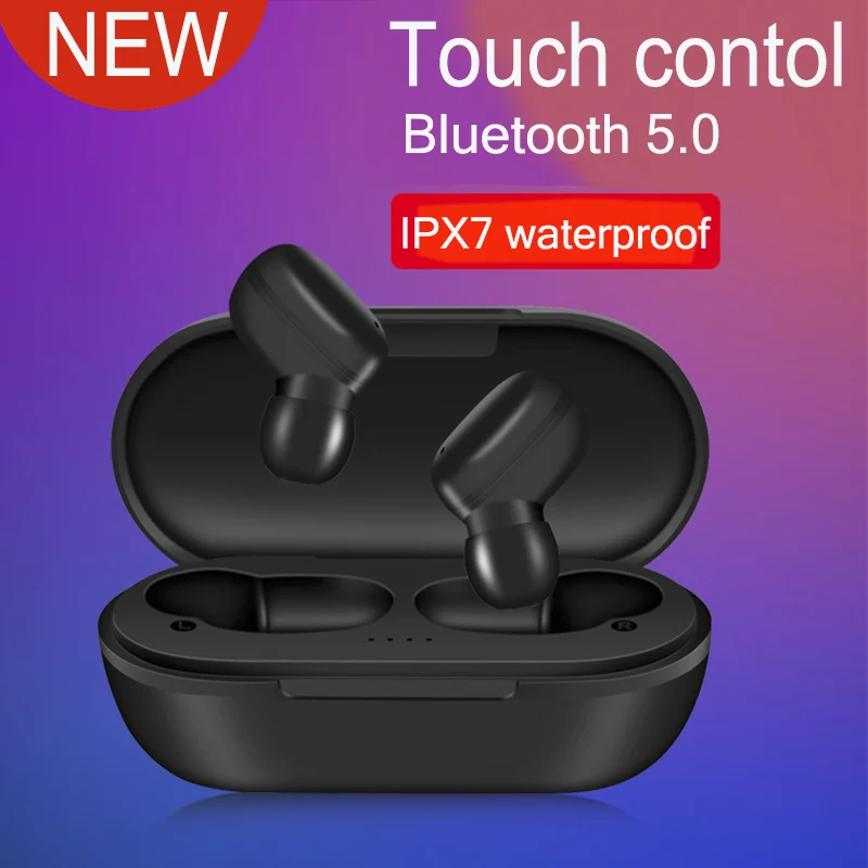 

Hangrui Wireless Earphone Bluetooth 5.0 Noise reduction HD calling Microphone Headset IPX7 Waterproof Earphone With Charger Box