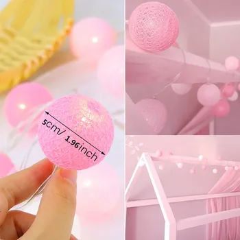 

AC Plug Power 3M 20 LED/6M 40LED Cotton Ball String Light Wedding Party Christmas Home Decor Garland Bulb String