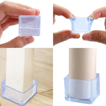 

40Pcs Chair Leg Mat Transparents Soft Simple Chair Feet Caps Chair Feet Protectors for Table Chair