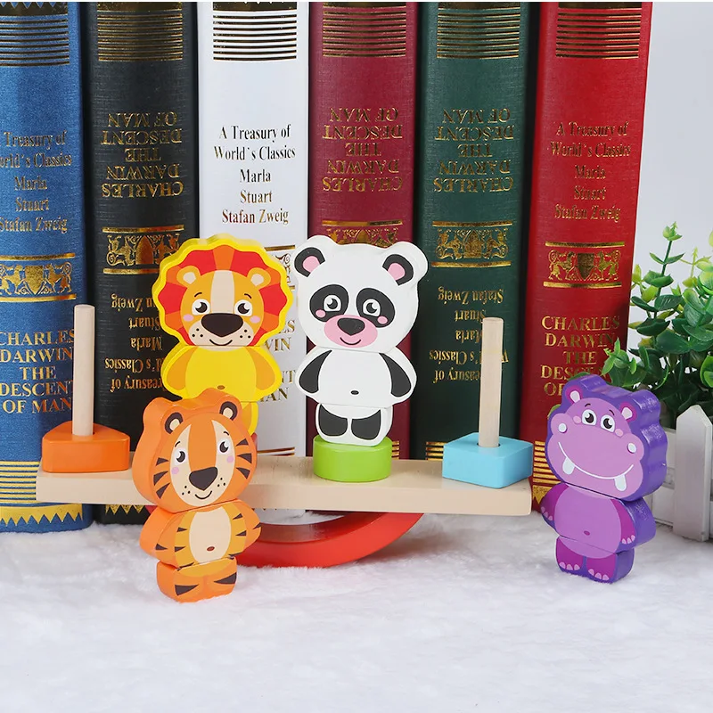 

Animal Balance Building Blocks Children'S Educational Wood Balance Jenga Building Blocks Bricks Pro Kindergarten Toy