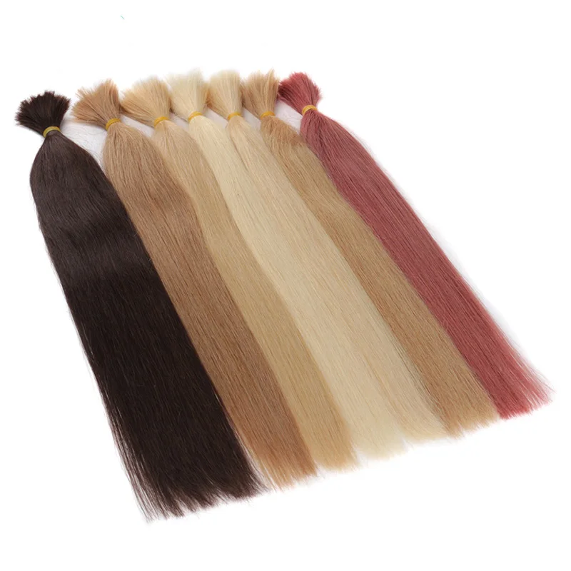 JF 30inch Straight 100% Human Braiding Hair Bulk Machine Made #613 #4 #27 Brazilian No Weft Remy Human Hair Bulk Natural