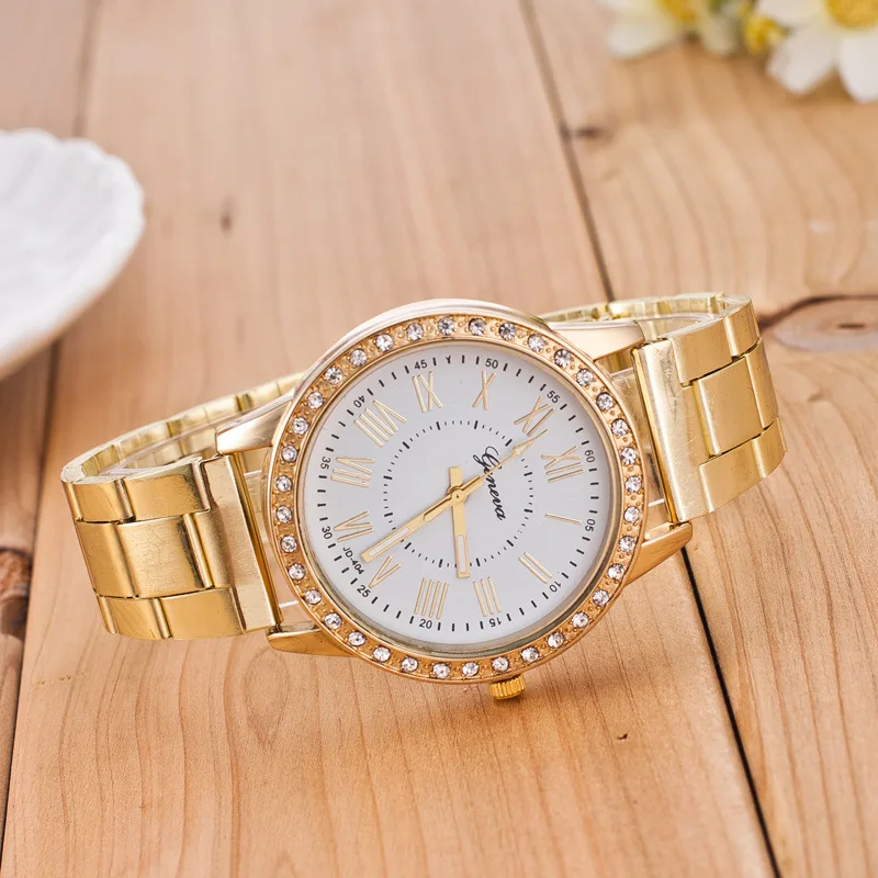 Модные женские часы Geneva классические женские золотые наручные часы с бриллиантами Женские часы под платье часы Relogio Masculino Reloj Mujer