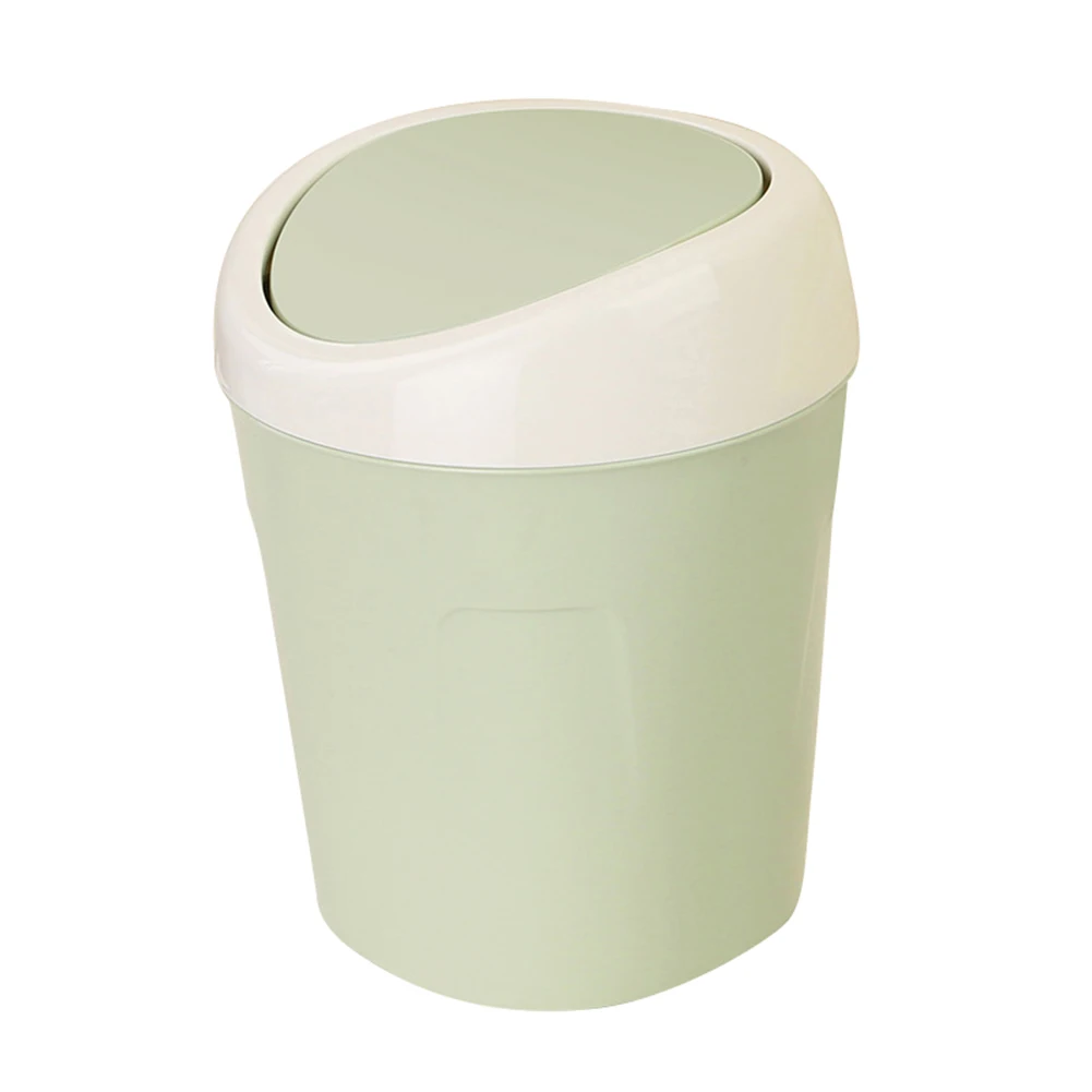 Прочный Мини мусорный бак пластиковая откидная крышка прикроватные ящики для мусора мусорное ведро Настольный держатель для хранения Органайзер Домашний для хранения - Цвет: Зеленый