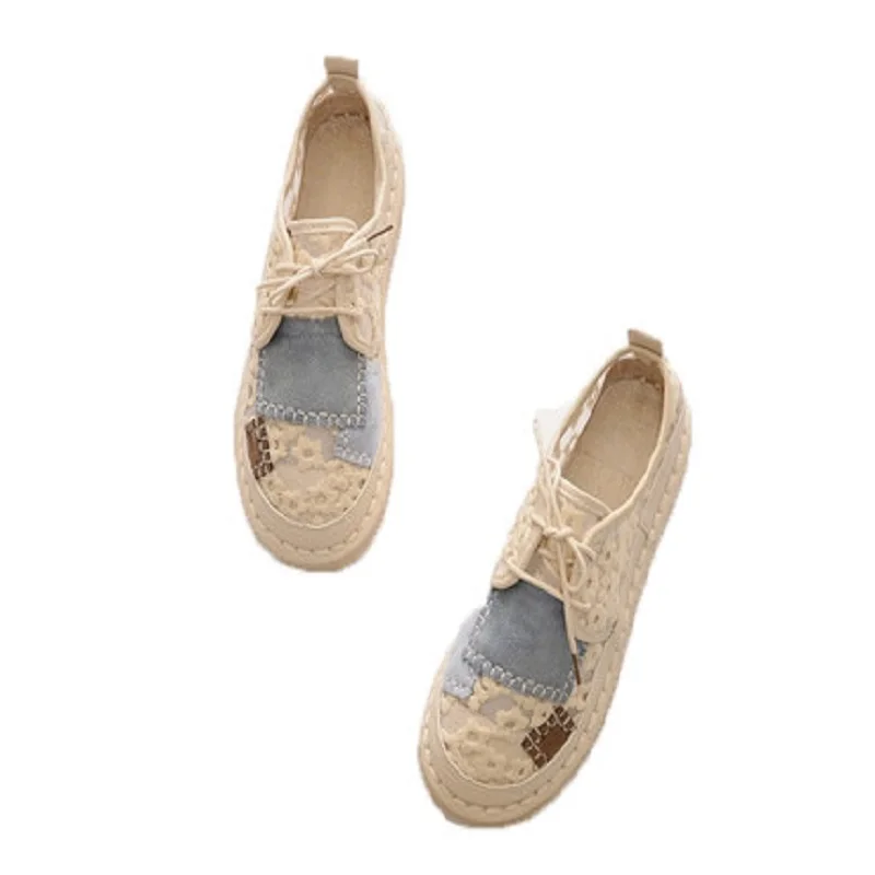 

2019 new summer flat with single shoes net shoes peas shoes flat hole shoes lazy shoes round head fisherman shoes female tide