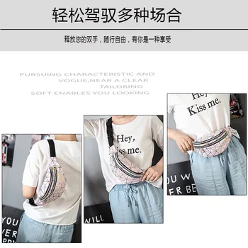 

New waist bag PU Leather Men's and women's universal slant span bag personality laser waist bag beach chest bag