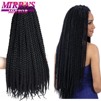 

Mirra's Mirror 6Packs Havana Mambo Twist Crochet Braid Hair 12"18"22"Synthetic Braiding Hair Extensions Big Senegalese Twist