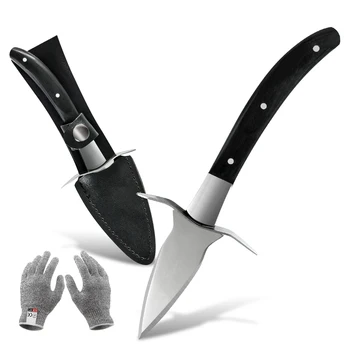 

Sowoll Oyster Shucking Knife Quality Wood Handle Oyster Knife With Protection Food Grade Gloves Oyster Shucking Kitchen Tool