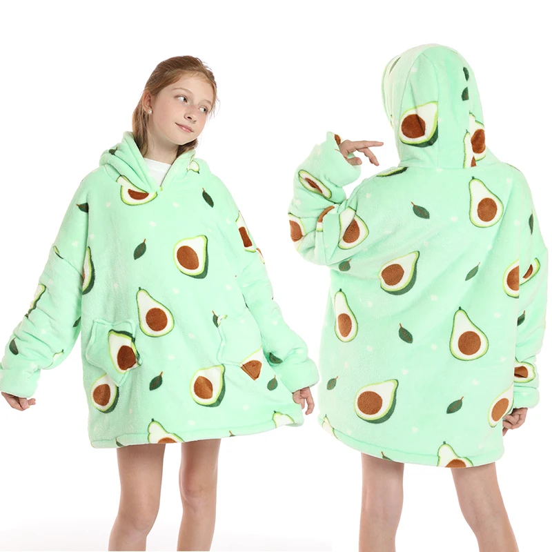 Winter Sherpa Blanket Plush Fleece Family Matching Hoodie Girl Sweatshirt Homewear Oversized, if need 2pcs, pls order 2