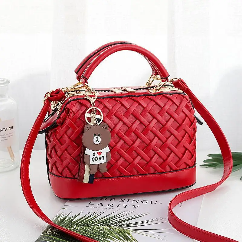 

New Fashion Women Handbag PU Leather Woven Casual Shoulder Bag Crossbody Bag Lady Tote Bags