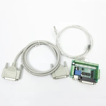 

Upgraded 5 Axis CNC Interface Adapter Breakout Board For Stepper Motor Driver Mach3 +USB Cable+DB25 parallel cable