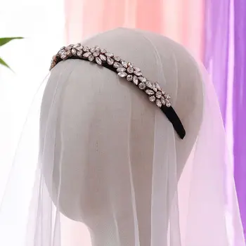 

Baroque Jewelry Rhinestone Bandana Female Rose Gold Alloy Studded Bride Headband