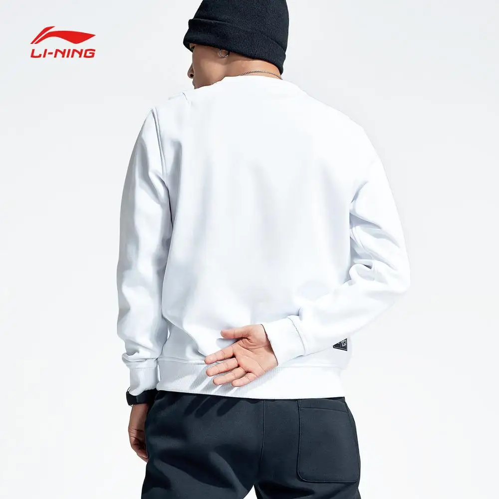 Li Ning Мужская трендовая теплая толстовка из 66% полиэстера 34% спандекса спортивный