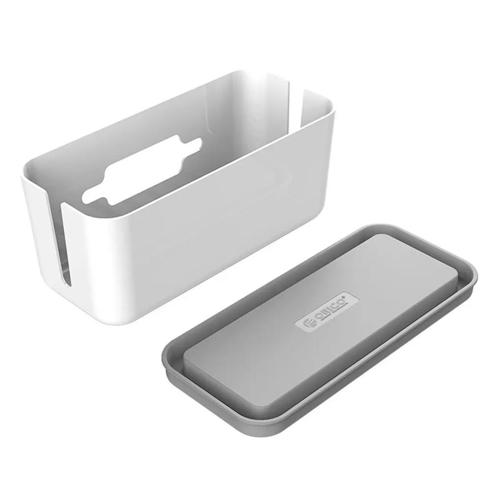 

Portable Hard Plastic Desk Organizer Cable Winder Container Case Power Strip Storage Box and Dustproof Cover for Home