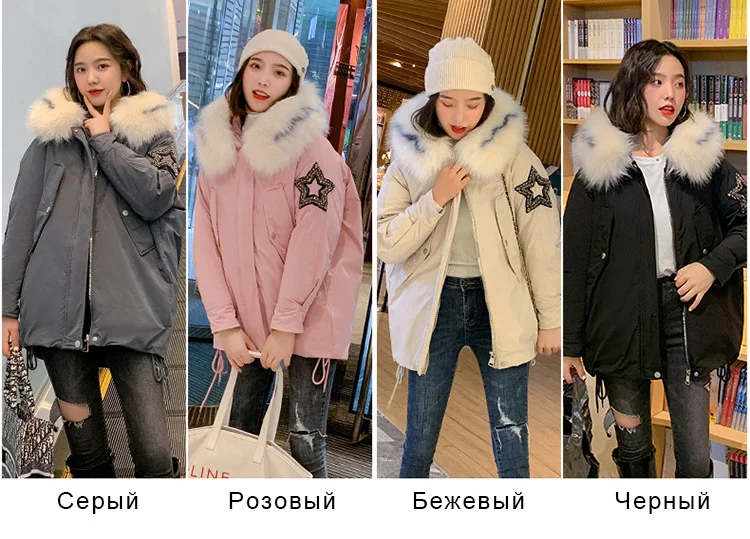 Новое поступление Модная женская зимняя куртка с хлопковой подкладкой теплая утепленная женская универсальная парка женские куртки с меховым воротником