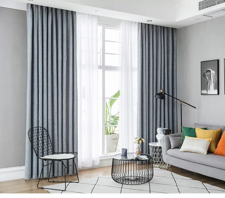 Curtains for Living Dining Room Bedroom Simple Nordic Chenille High Shading Custom Solid Color Luxury Wholesale  Windows Door