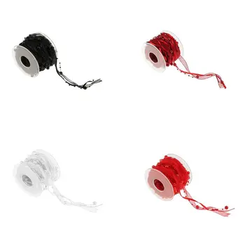 

10m Faux Pearl String Beaded Chain Solid Color Lace Trim Ribbon for Wedding Garland Decoration DIY Craft Party Supplies