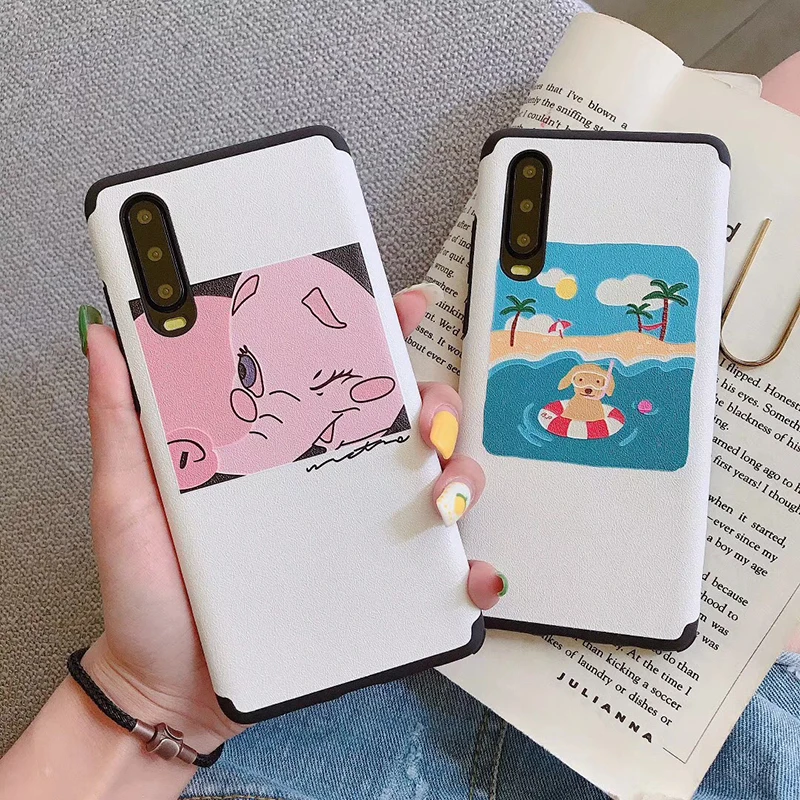 

Relief Silk texture Cases for Huawei P20 P30 Pro Mate20 Pro baby elephant dog puppy soft cover For Honor 8X Nova 3 back fundas