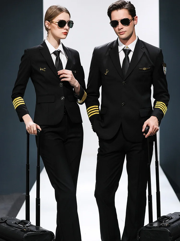 Костюмы капитана унисекс одежда члена команды air Airline co Flight attendant униформа KTV отель
