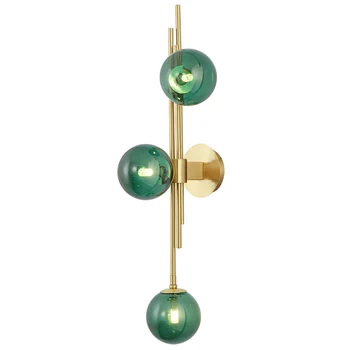 

New Design Creative Wall Lamp Post Modern Personality Green/Clear Glass Wall Sconces For Hotel Home Art Decoration Lighting G4