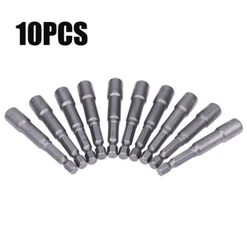 

10pcs Hex Magnetic Nut Socket Holder Adapter 1/4inch Shank Impact Drill Bit