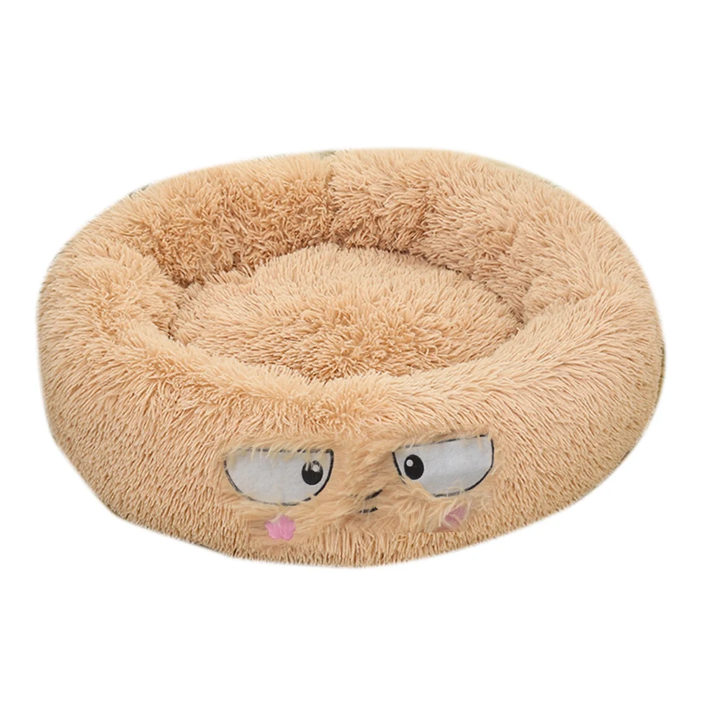 Long Plush Dog Bed Washable Pet Cat Bed Dog Round Breathable Lounger Sofa Cat Bed For Cat Dogs Super Soft Plush Pads Dogs Mat - Цвет: A-2