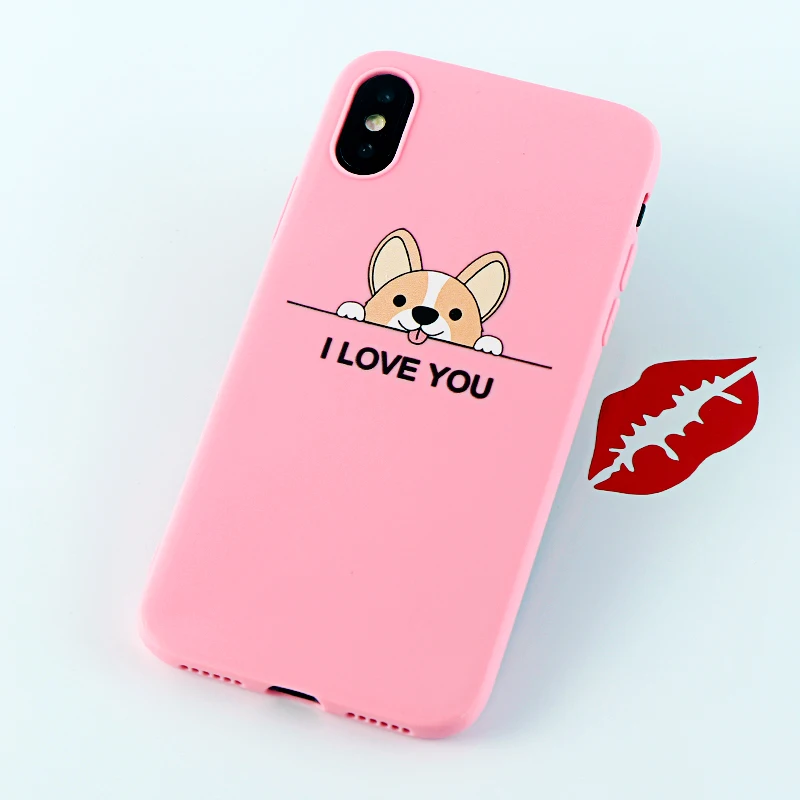 Чехол для телефона Corgi s для iPhone Pro 6s 7 8 11 Plus X XS чехол для MAX XR забавная Милая собачья попка Мягкие силиконовые приспособленные аксессуары для задней крышки - Цвет: 8660-pink