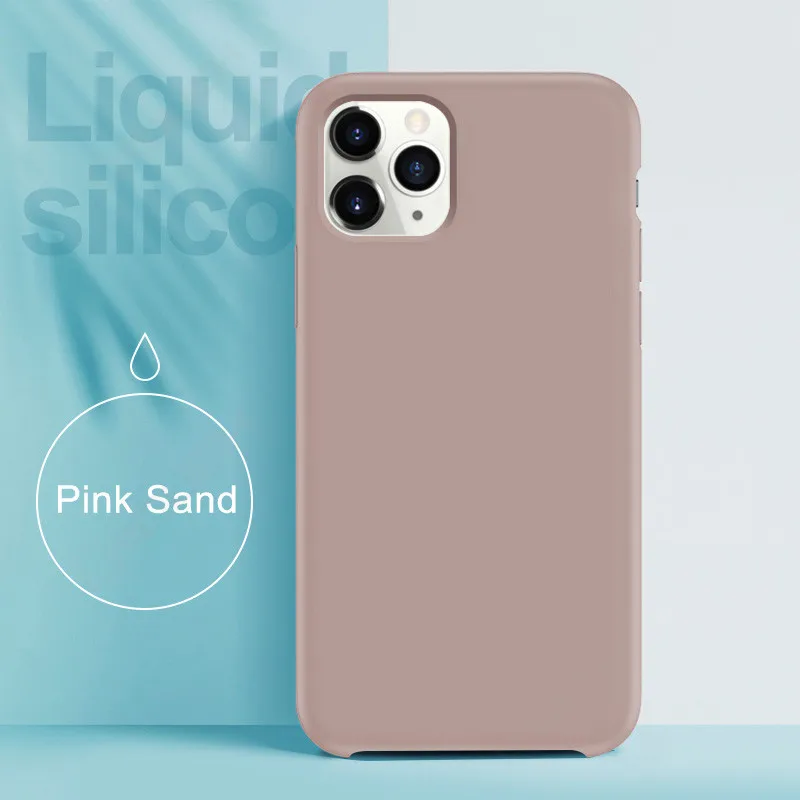 Роскошный официальный силиконовый чехол с логотипом для iPhone 11 Pro Max, жидкий силиконовый тонкий чехол для iPhone 11 Pro Max, официальная коробка - Цвет: Pink Stand