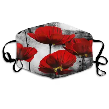 

Mouth Mask Beautiful Poppy Flower Ink Print Masks - Breathable Adjustable Windproof Mouth-Muffle, Camping Running for Women and
