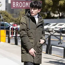 Утолщенная длинная мужская одежда с хлопковой подкладкой, Мужская свободная куртка с капюшоном, хлопок, мужская одежда Amoy