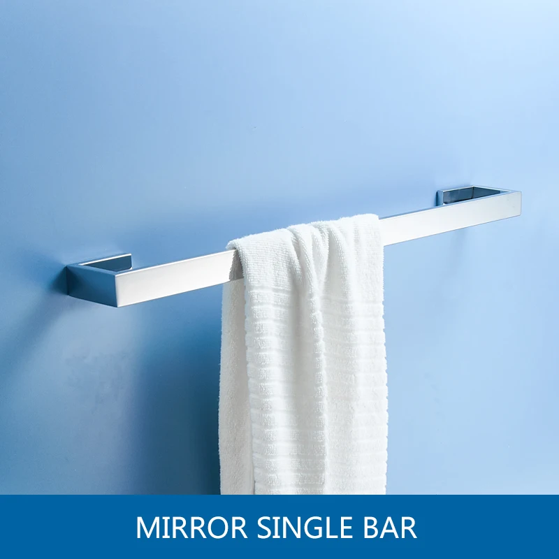 Mirror Single Shot Fapully 304 Stainless Steel 4pcs/Kit Brushed Wall Mount Towel Bar Cloth Hook Paper Holder Bathroom Accessories Sets Hardware - Цвет: Mirror Single Shot