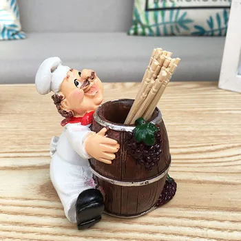 

Fat Chef Shape Toothpick Holder Kitchen Home Decor Dispenser Nordic Style Storage Box Cartoon Table Accessories Case No Lid