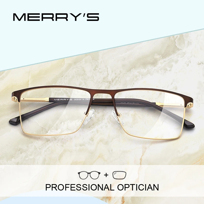 

MERRYS DESIGN Men Prescription Glasses Square Myopia Eyeglasses Male Business Style Frames Optical Glasses S2034PG