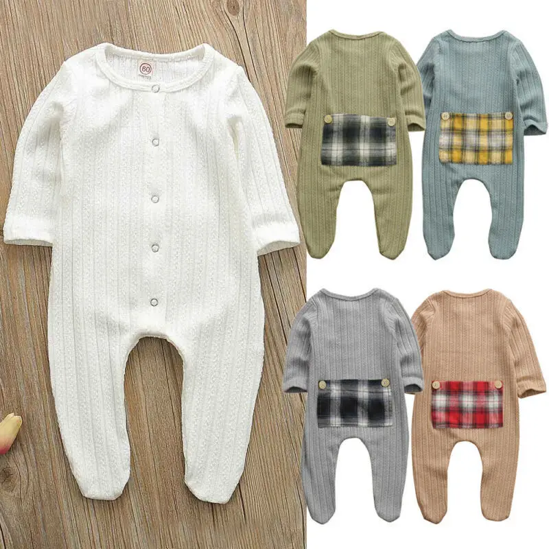 Одежда для малышей от 0 до 9 месяцев, детские трикотажные гольфы для маленьких мальчиков и девочек, хлопковая одежда для новорожденных комбинезон с длинными рукавами для малышей на осень и зиму