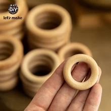 Vamos fazer anel de dentição de madeira natural todo o tamanho 20 peças faia 40/55/60/65/70/80mm diy brinquedos de madeira do bebê artesanato acessórios